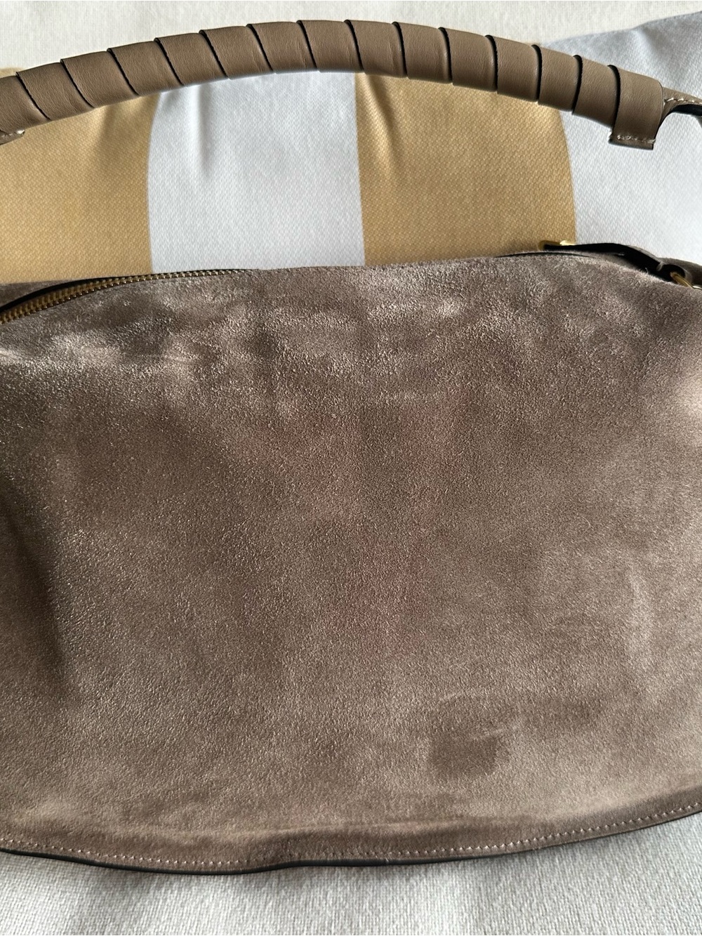 CHLOÉ Marcie suede shoulder bag small in boyish brown - Picture 6 of 14